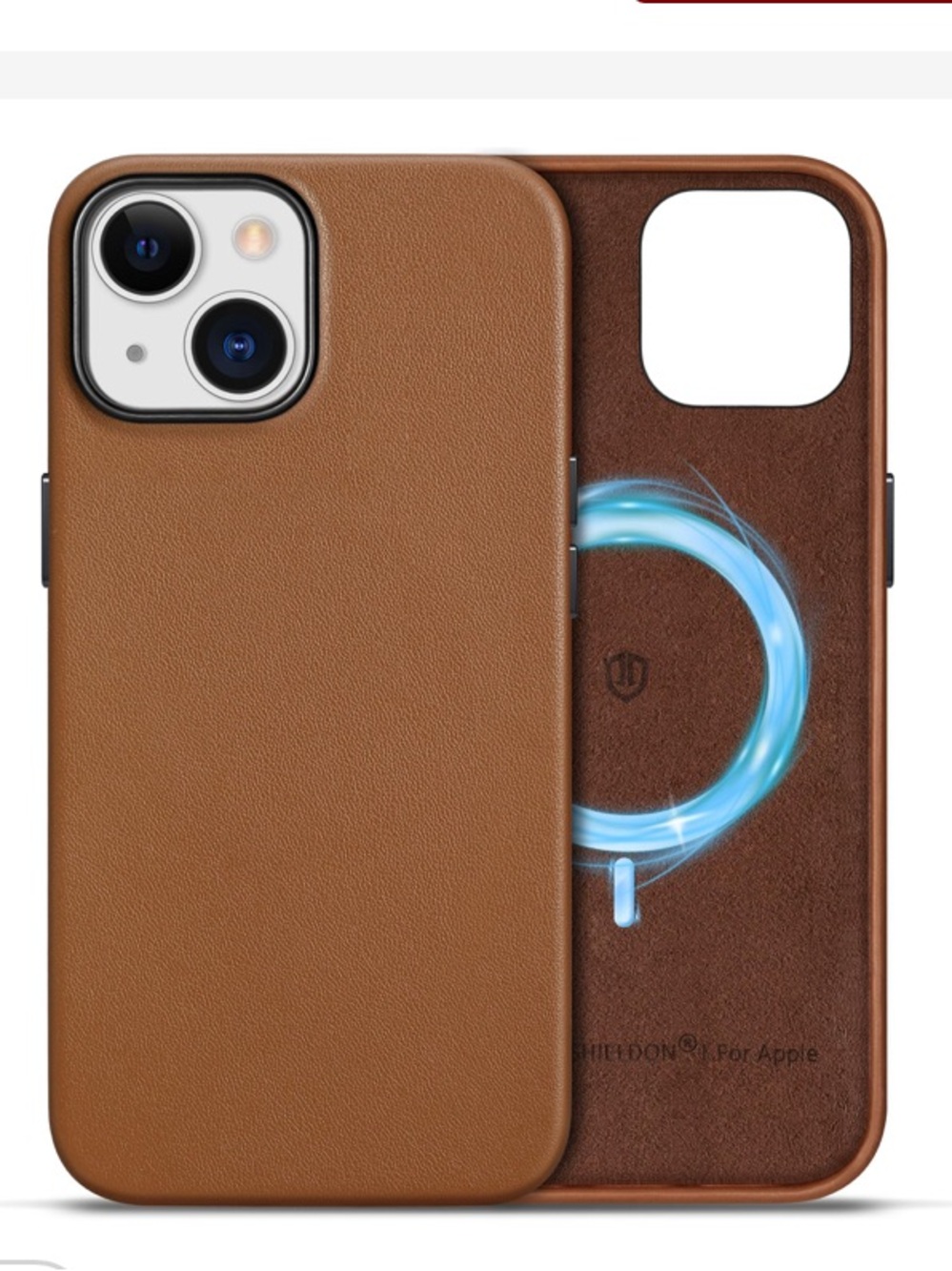 iPhone 15 Protective Case Genuine Leather Slim Wireless Charging w MagSafe